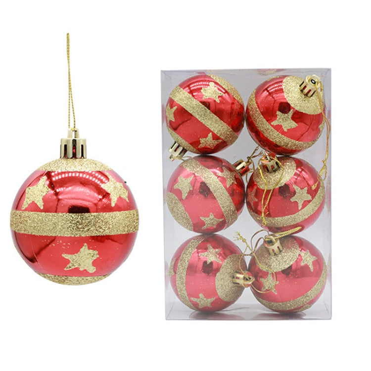 6 Stk./Pack 6 cm bemalte Weihnachtskugel Deko-Accessoires
