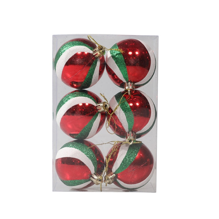 6 Stk./Pack 6 cm bemalte Weihnachtskugel Deko-Accessoires