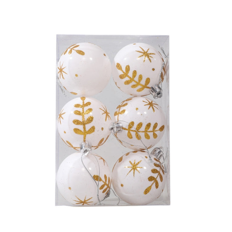 6 Stk./Pack 6 cm bemalte Weihnachtskugel Deko-Accessoires