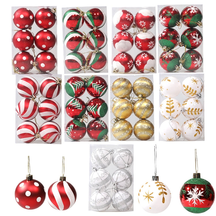6 Stk./Pack 6 cm bemalte Weihnachtskugel Deko-Accessoires