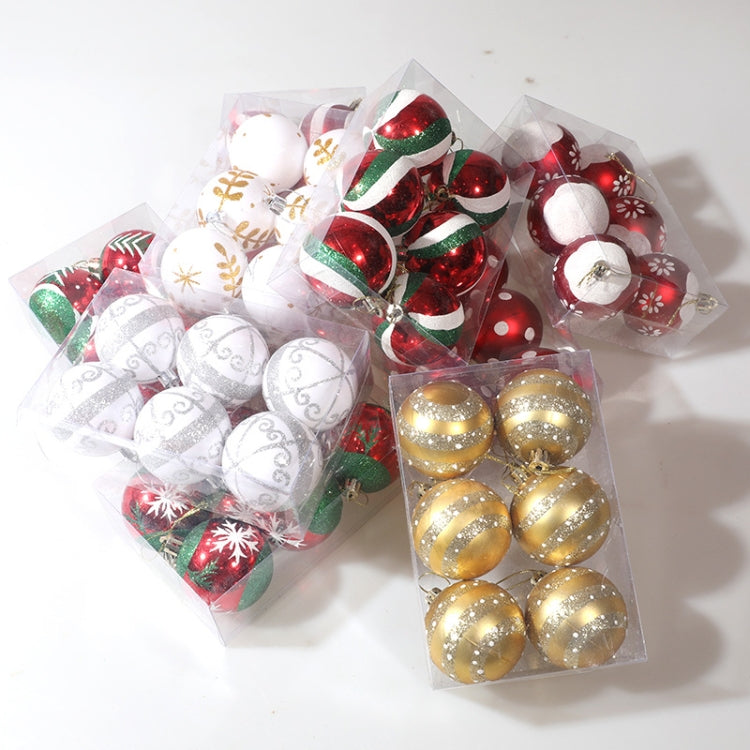 6 Stk./Pack 6 cm bemalte Weihnachtskugel Deko-Accessoires