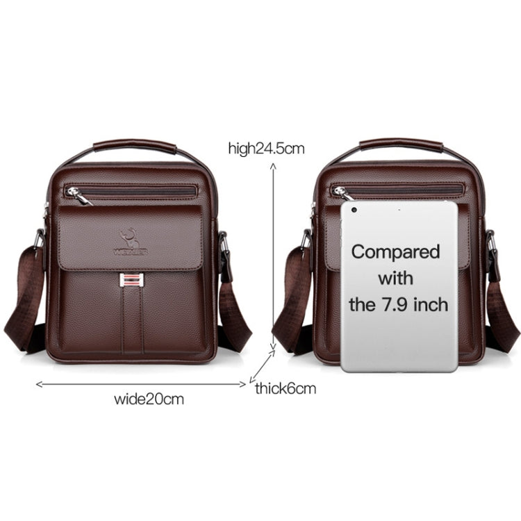 WEIXIER D244 Men Shoulder Bag Large Capacity Business Retro Messenger Bag, D244 Black, D244 Brown