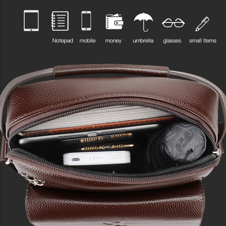 WEIXIER D244 Men Shoulder Bag Large Capacity Business Retro Messenger Bag, D244 Black, D244 Brown