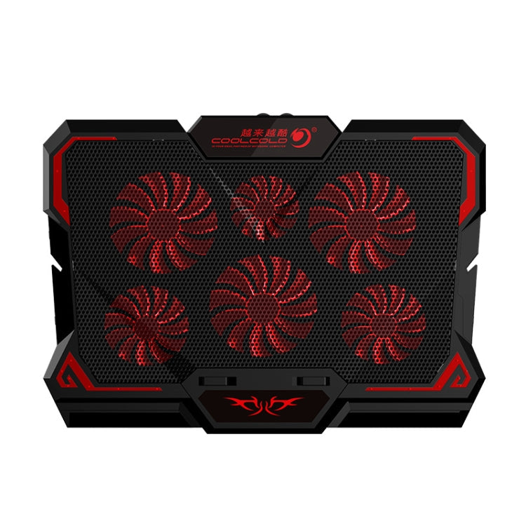 CoolCold  17inch Gaming Laptop Cooler Six Fan Two USB Port 2600RPM Laptop Cooling Pad