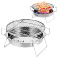 RG_011 Outdoor Round Folding Stainless Steel Barbecue Grill, Size:, 22 x 14cm, 30 x 19.5cm