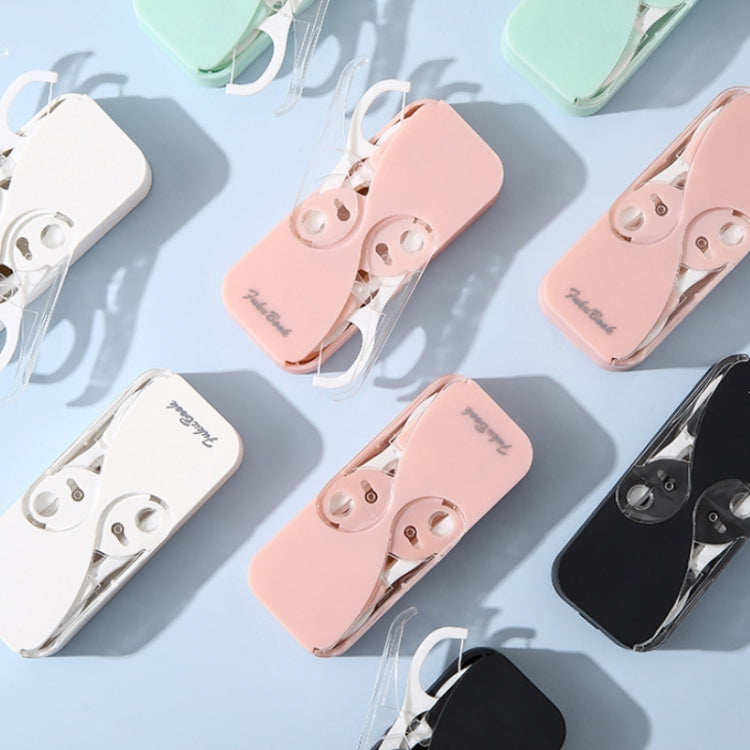 FukuBook Tragbare Mini-Box zur automatischen Aufbewahrung von Zahnseide mit Zahnseide, Weiß, Schwarz, Grün, Pink
