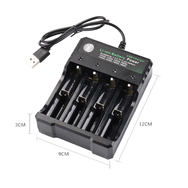 18650 4-Slot USB Lithium Battery Charger