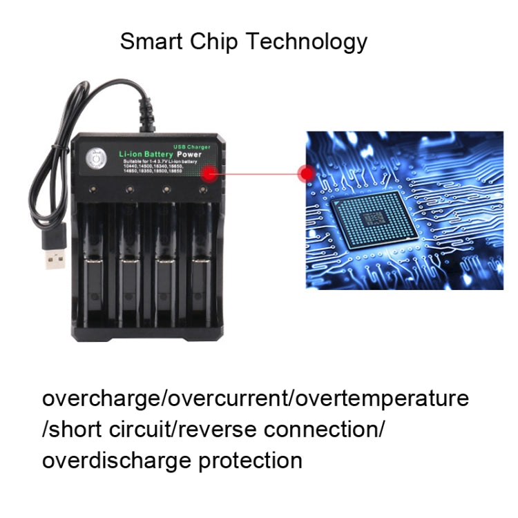 18650 4-Slot USB Lithium Battery Charger