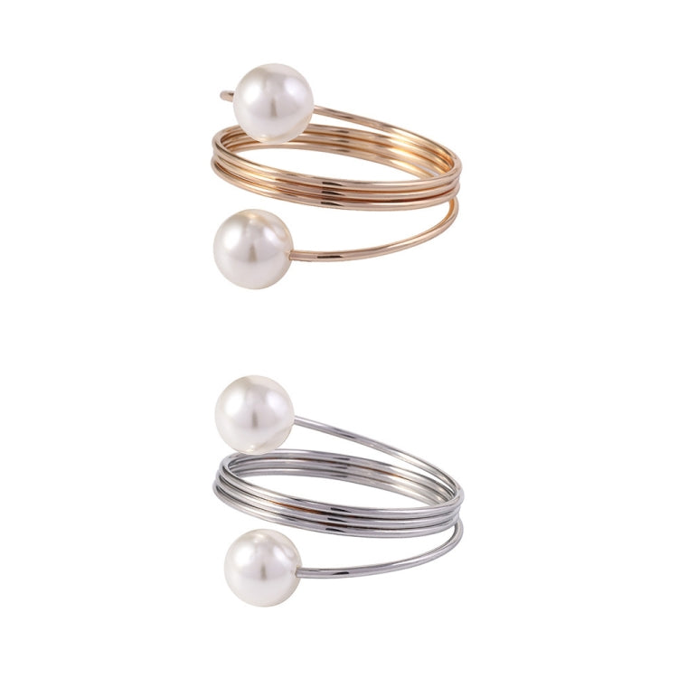5 PCS Simple Pearl Spring Napkin Buckle Metal Dining Ring(Z1012-2)