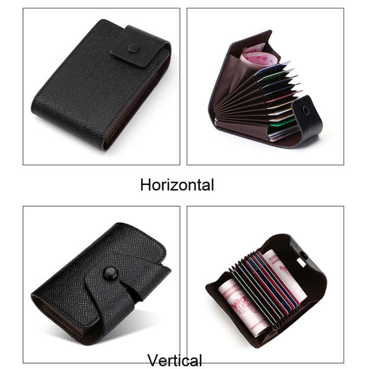 Large Capacity Card Holder Wallet Slim Organ Card Sleeve RFID Pocket Coffee Vertical