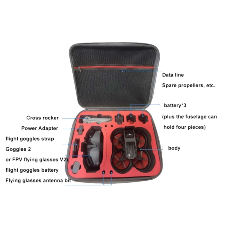 PC Hartschalen-Transportkoffer, wasserdicht, für DJI Avata Drohne, Schwarz, Silber