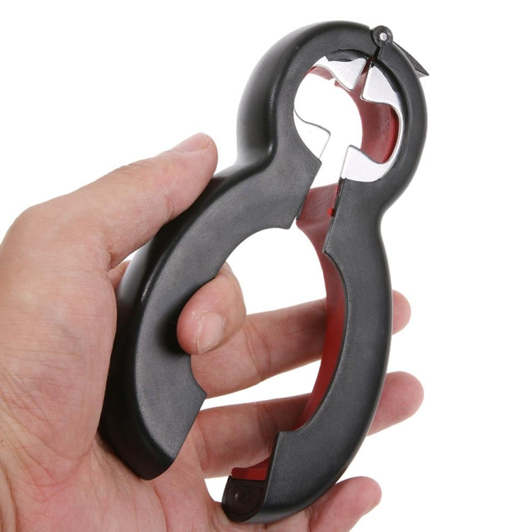 6 In 1 Simple Can Opener Multifunctional Plastic Bottle Opener, 6 In 1 Black Red