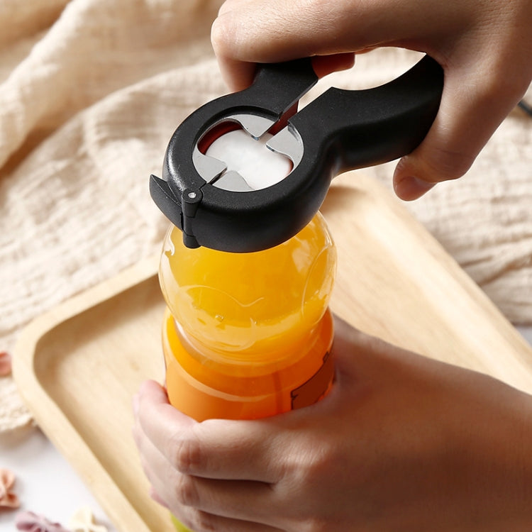 6 In 1 Simple Can Opener Multifunctional Plastic Bottle Opener, 6 In 1 Black Red