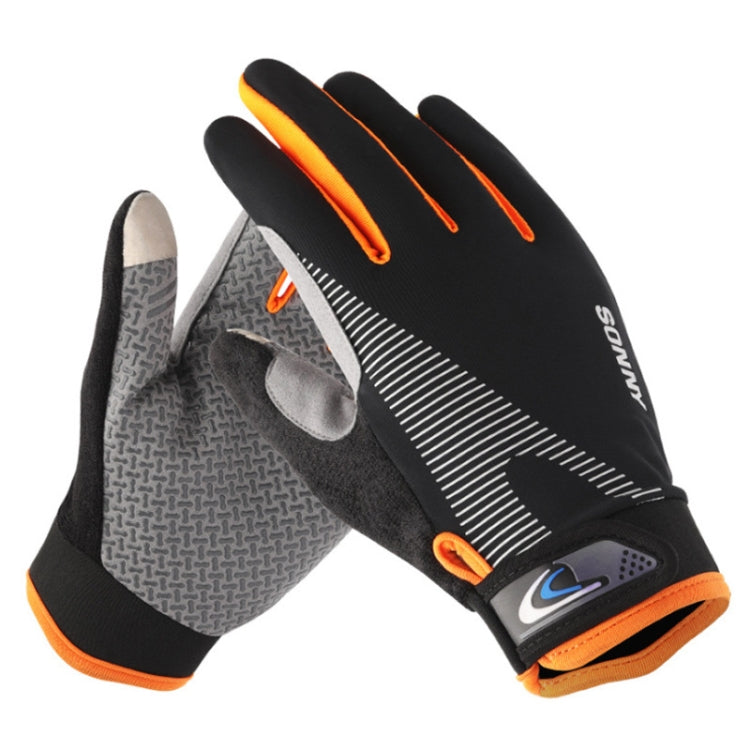 1 Pair QX0002 Sports Sunscreen Touch Screen Non-slip Wear Resistant Shock Absorbing Cycling Gloves, L