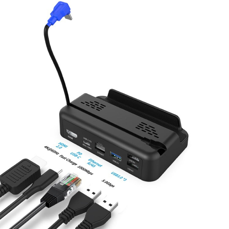 PGTECH Dockingstation für Steam Deck Spielkonsole mit Datenübertragung und Netzwerkanschluss