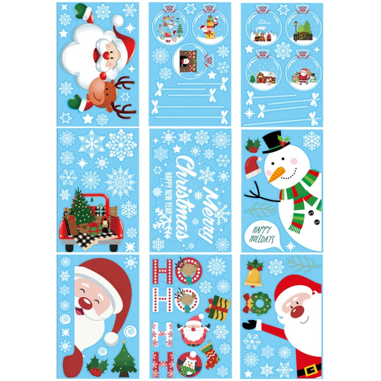Weihnachtliche statische Glasfenster-Dekoration Hintergrund dekorative Aufkleber, Zwerg, weißer Wichtel, Weihnachtsmann + Pinguine, Weihnachtsmann, weißer Weihnachtsmann, Schneemann, Geisterelf