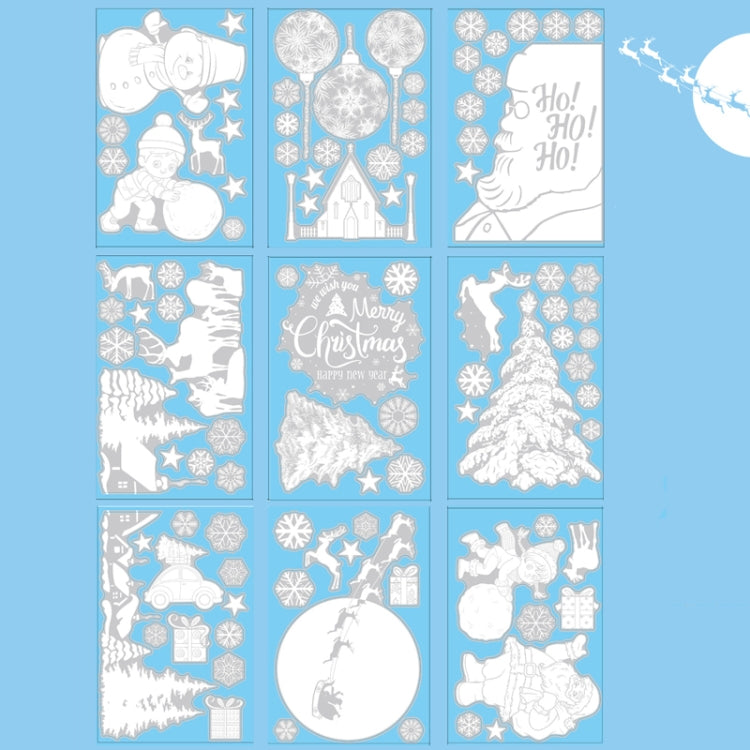 Weihnachtliche statische Glasfenster-Dekoration Hintergrund dekorative Aufkleber, Zwerg, weißer Wichtel, Weihnachtsmann + Pinguine, Weihnachtsmann, weißer Weihnachtsmann, Schneemann, Geisterelf