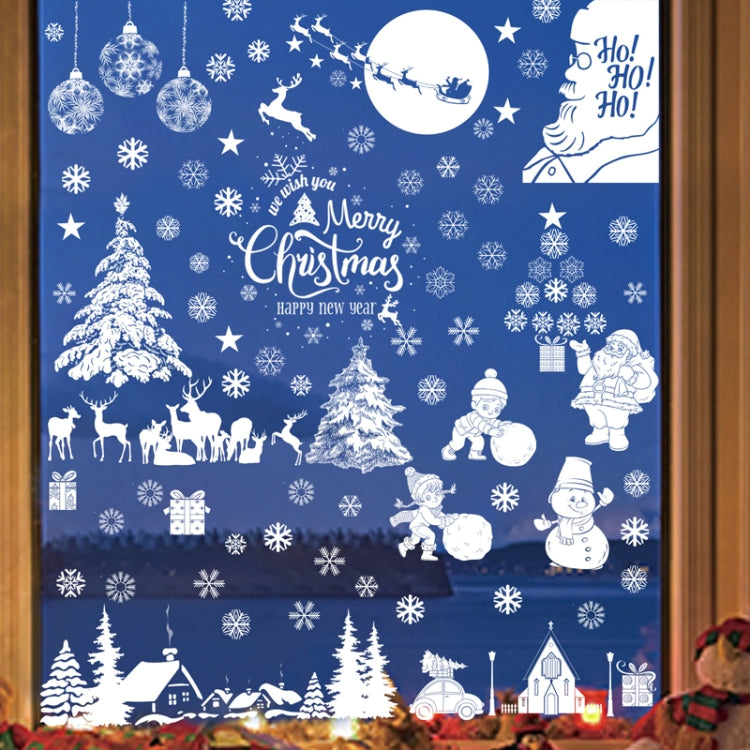 Weihnachtliche statische Glasfenster-Dekoration Hintergrund dekorative Aufkleber, Zwerg, weißer Wichtel, Weihnachtsmann + Pinguine, Weihnachtsmann, weißer Weihnachtsmann, Schneemann, Geisterelf