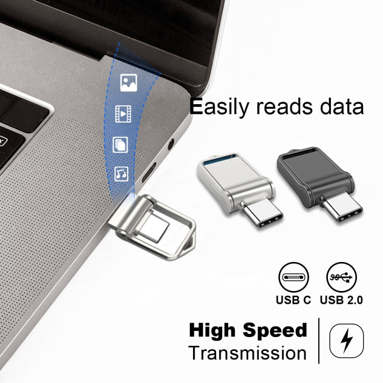 USB 2.0 + Type-C/USB-C High Speed ??Mini Computer and Phone Dual-purpose Rotary U Disk, 32GB, 64GB, 128GB