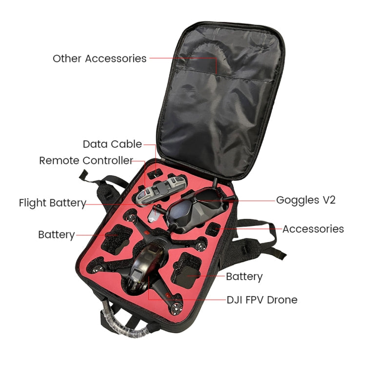 Für DJI FPV Drohne Umhängetasche Wasserdichte verschleißfeste Oxford-Stoff Aufbewahrungstasche, Für DJI FPV Drohne Umhängetasche