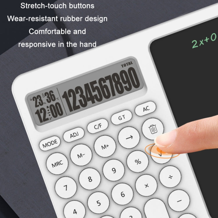 Office Calculator LCD Handwriting Board With Stand(White)