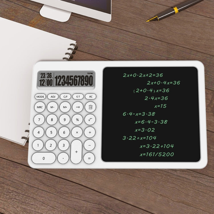 Office Calculator LCD Handwriting Board With Stand(White)