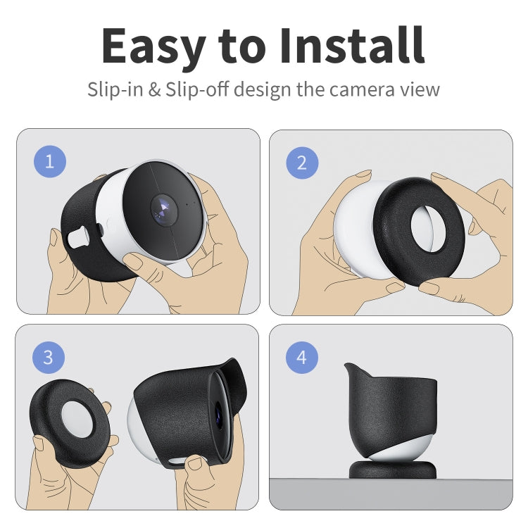 For Google Nest Camera Outdoor Silicone Water-Resistant Protective Cover(Black)