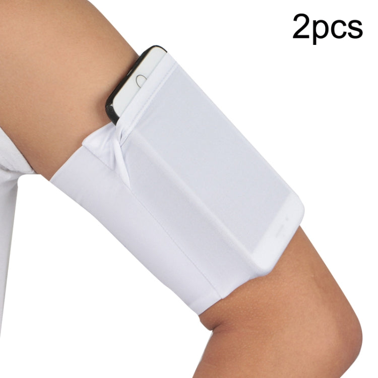 2PCS Sports Phone Armband Running Gym Elastic Mobile Holder Fitness Arm Bag