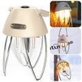 TG-ZP04401 Retro Camping Light Rechargeable Tricolor Light Source Tent Light(Beige)