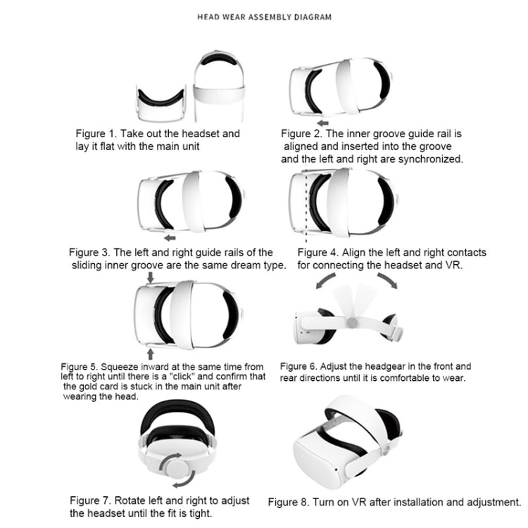 For Oculus Quest 2 VR SHINECON OS01 Adjustable All -In -One Head Strap VR Accessories, OS01 Head Strap