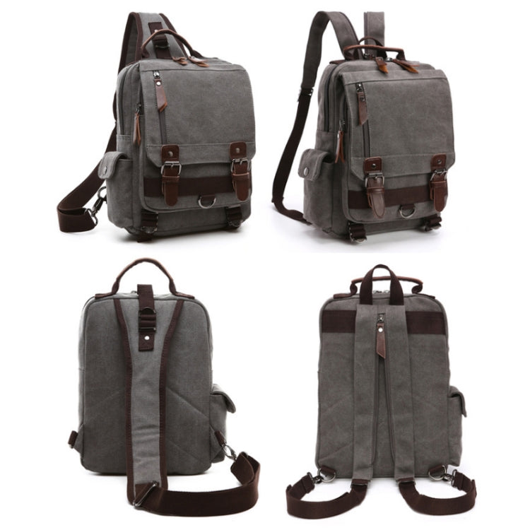 Outdoor Travel Messenger Canvas Chest Bag, Color: Gray