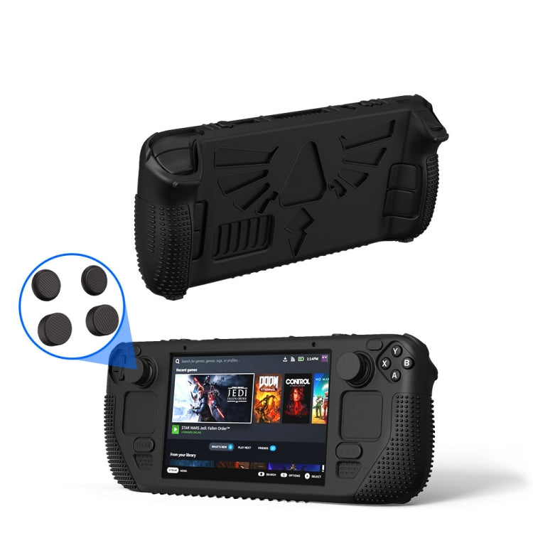 For Steam Deck V V4-1 Silicone Non-slip Protective Case for Pocket Consoles with Holder Function, V4-1Black), V4-1(Red), V4-1(Green), V4-1(Blue)