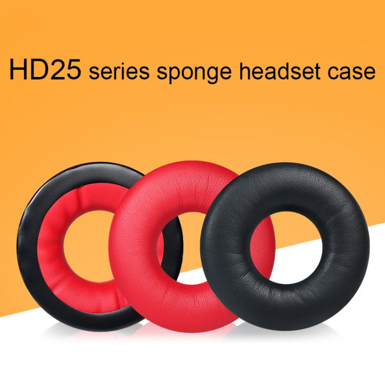 1 Paar Headset-Schaumstoffüberzug für Sennheiser HD25-1II/25/25SP/25SP-II, Schwarz, Rot, Gelb, Blau, Weiß, Schwarz gefaltet