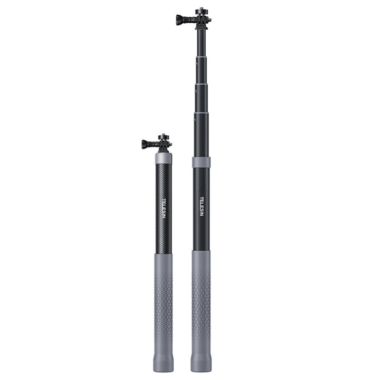TELESIN 1.2m Carbon Fiber Monopod Selfie Stick With 1/4 Screw For DJI, Insta360, GoPro and Other Action Cameras, 1.2m