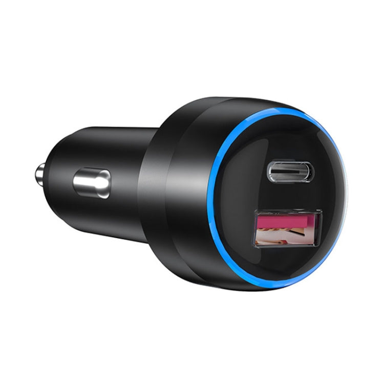IBD355-1UC 18W+45W Smart Car Charger Dual-port Metal Phone Fast Charger, 63W