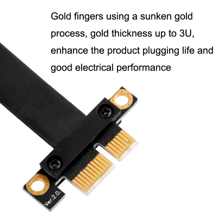 PCI-E 3.0 1X 90 Degrees Graphics Card / Wireless Network Card Extension Cable, Cable Length:, 5cm, 10cm, 15cm, 20cm, 25cm, 30cm, 40cm, 50cm