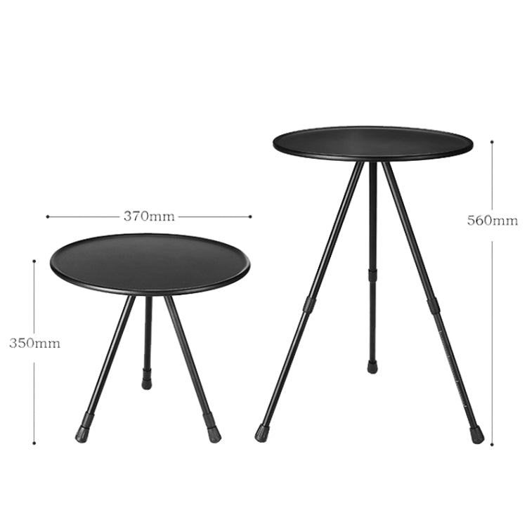 Klappbarer, kleiner runder Campingtisch aus Aluminiumlegierung, höhenverstellbar und tragbar, Farbe: Holzoptik