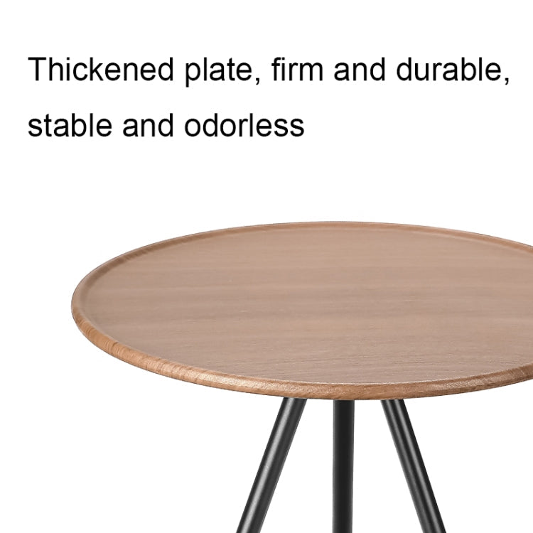Klappbarer, kleiner runder Campingtisch aus Aluminiumlegierung, höhenverstellbar und tragbar, Farbe: Holzoptik