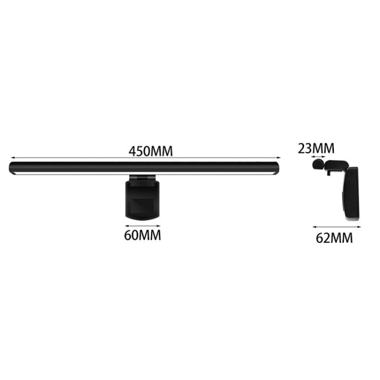 LED Infinitely Dimmable Computer Screen Hanging Lamp 3 Grade Color Temperature Touch Desk Lamp