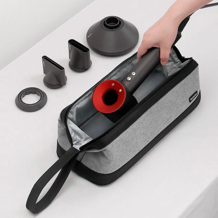Baona BN-DS005 Aufbewahrungstasche für Dyson Haartrockner und Lockenstab-Zubehör, Schwarz, Grau, schwarzer Griff, grauer Griff