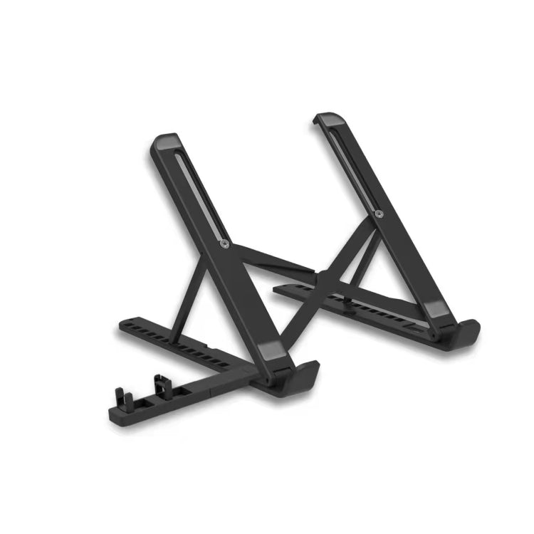 2-in-1 Laptop- und Handy-Ständer, höhenverstellbarer Kühlständer (Schwarz)