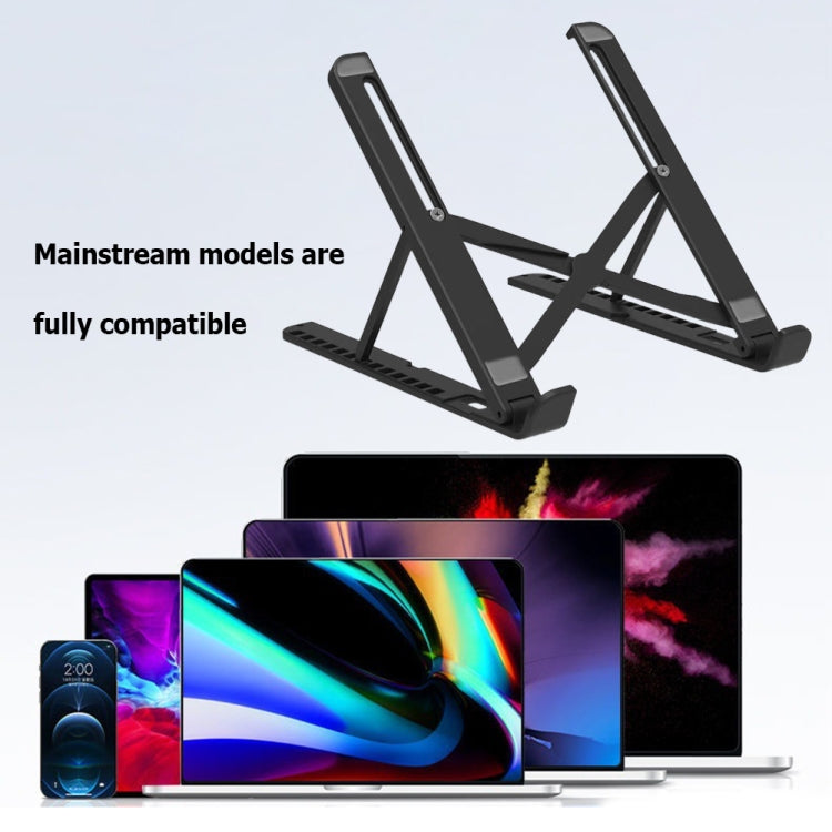 2-in-1 Laptop- und Handy-Ständer, höhenverstellbarer Kühlständer (Schwarz)
