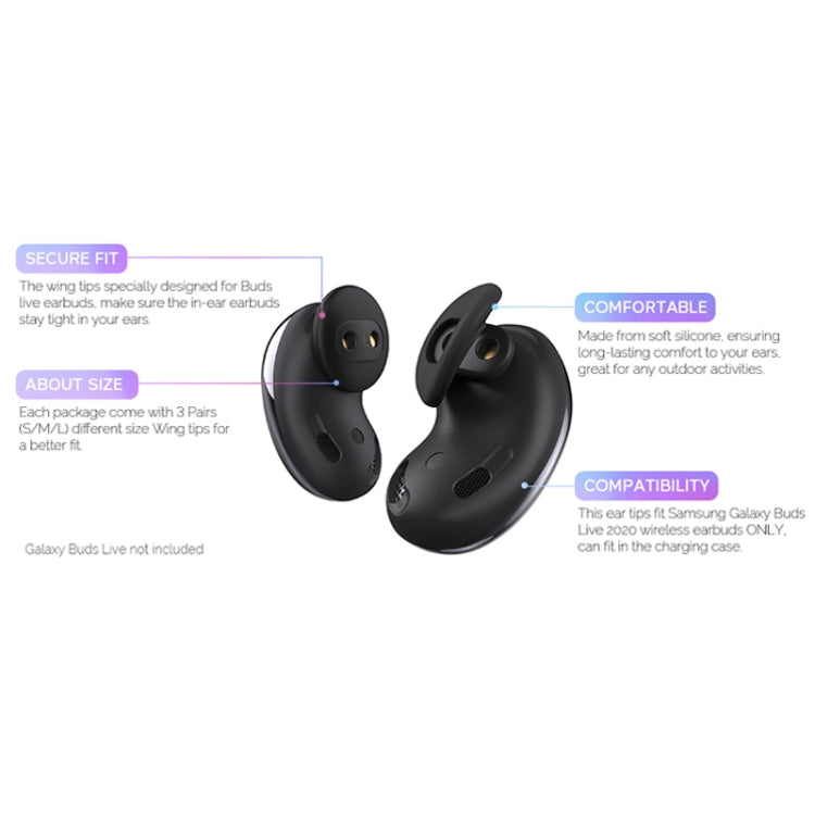 Für Samsung Galaxy Buds Live AhaStyle PT132 S+M+L Silikon-Ohrstöpsel