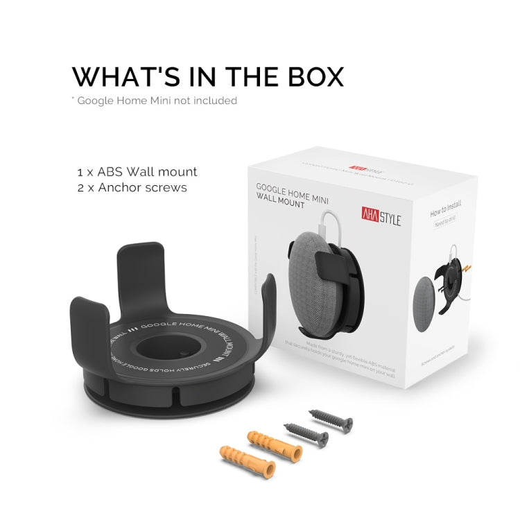 AhaStyle PT62 Wandhalterung Smart Speaker Halterung, für Amazon Echo Dot 3 Schwarz, für Amazon Echo Dot 3 Weiß, für Google Home Mini Schwarz, für Google Home Mini Weiß
