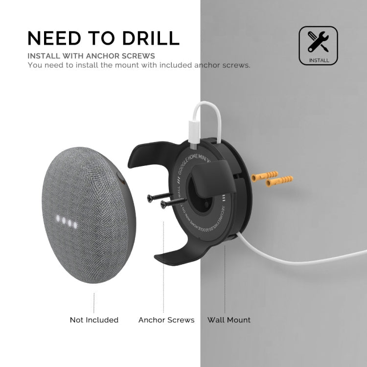 AhaStyle PT62 Wandhalterung Smart Speaker Halterung, für Amazon Echo Dot 3 Schwarz, für Amazon Echo Dot 3 Weiß, für Google Home Mini Schwarz, für Google Home Mini Weiß