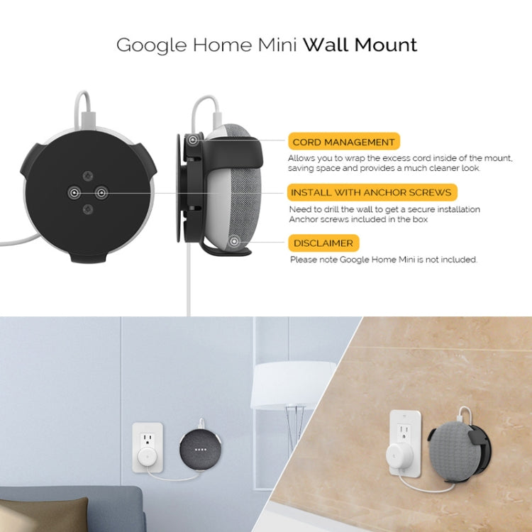 AhaStyle PT62 Wandhalterung Smart Speaker Halterung, für Amazon Echo Dot 3 Schwarz, für Amazon Echo Dot 3 Weiß, für Google Home Mini Schwarz, für Google Home Mini Weiß