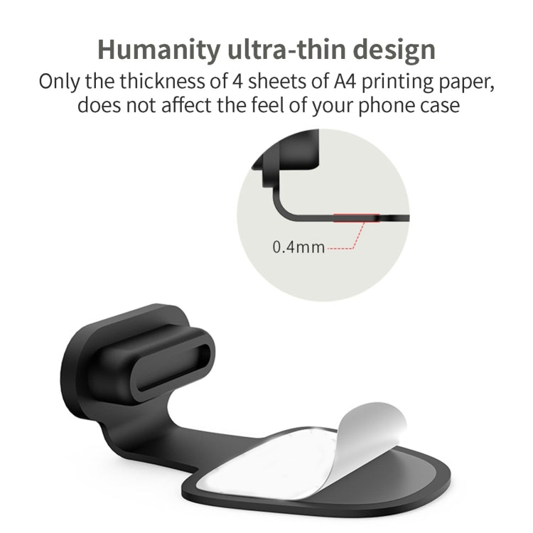 10pcs Mobile Phone Charging Port Silicone Anti-Dust Plug Back-adhesive Loss-proof Cover, 8 Pin, USB-C/Type-C