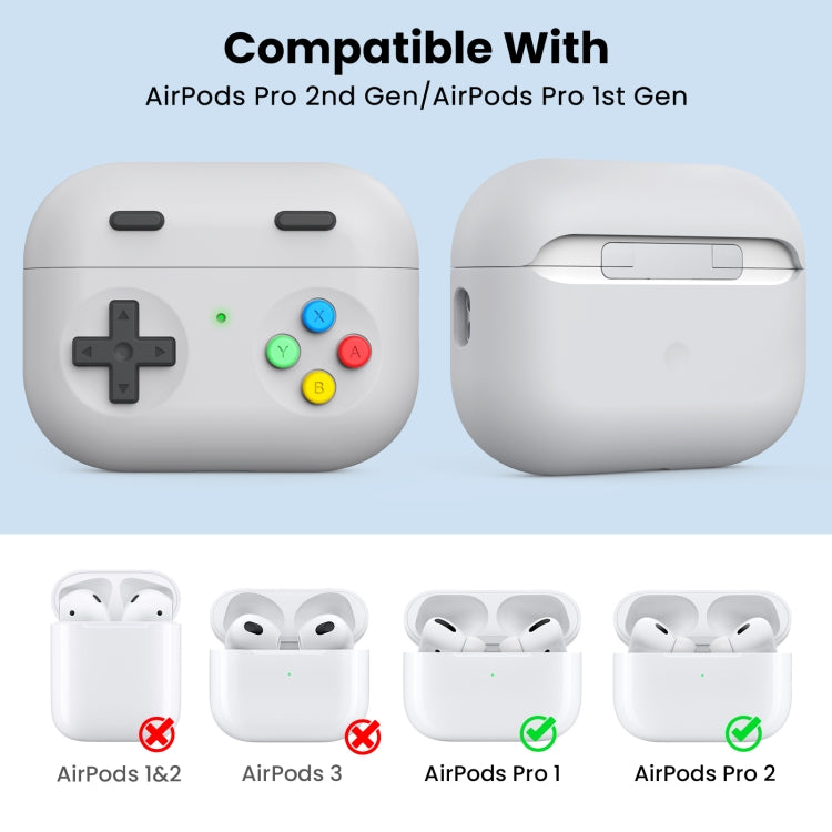 For AirPods Pro 2 AhaStyle DD04 Split Silicone Cartoon Earphone Protective Case, DD04(Blue), DD04(Green)