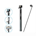 TELESIN 3M Carbonfaser Selfie Stick Monopod mit 1/4 Zoll Schraube für DJI, Insta360, GoPro und andere Action Kameras, 3m