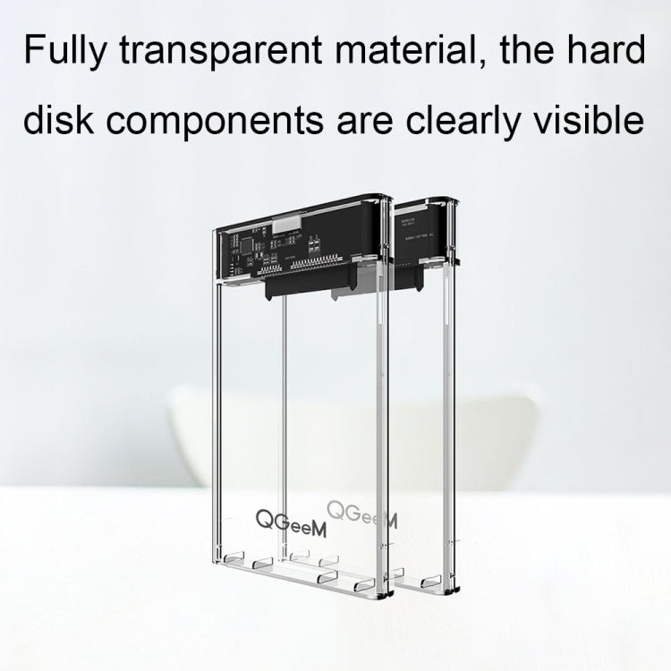 Micro-USB QGeeM USB3.0 Transparent High-Speed 2.5 Inch Universal Laptop External Hard Disk Box